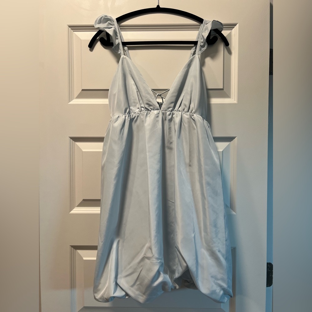 Light Blue Strappy Bubblehem dress